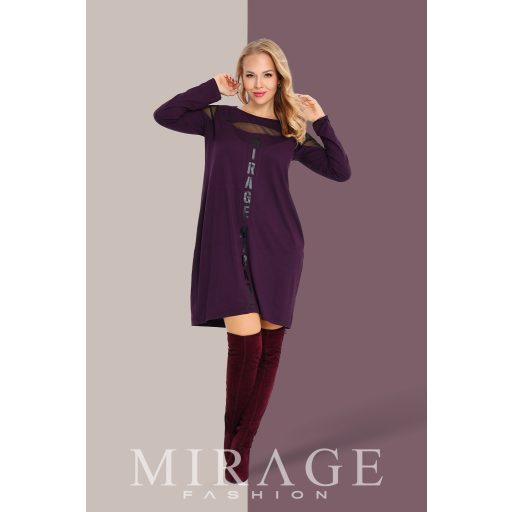 Mirage Sunny neccbetétes ruha, padlizsán