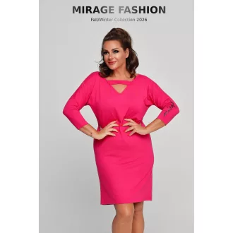 Mirage Molani pántos ujján nyomott ruha, pink