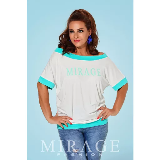 Mirage Gomez passzés aljú felső, ekrü-menta