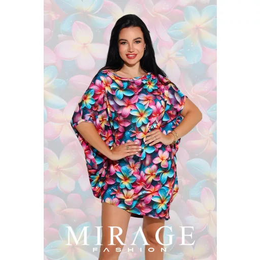 Mirage Enya asszimetrikus tunika, virágos