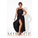 Mirage Grúzia silky szatén gumis derekú maxiruha, fekete