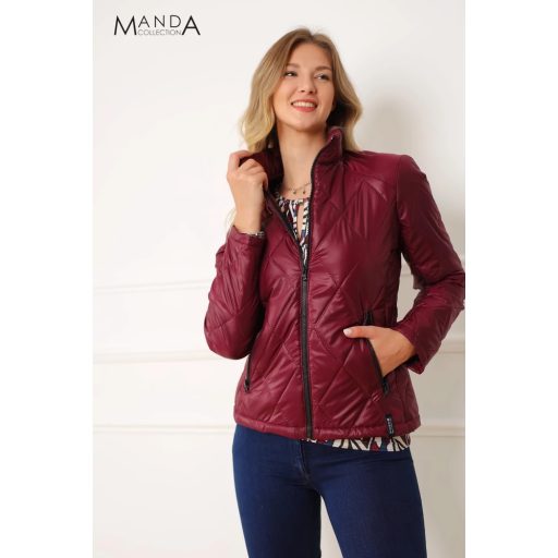 Manda Gina steppelt kabát, burgundi