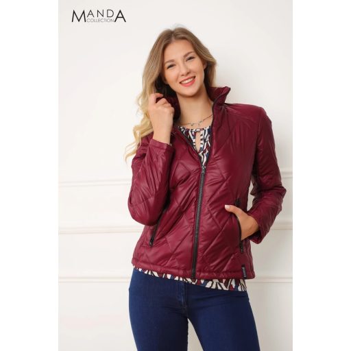 Manda Gina steppelt kabát, burgundi