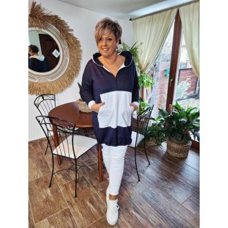 Fashion by Nono Szendy zippes ruha, fehér-farmer