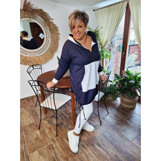 Fashion by Nono Szendy zippes ruha, fehér-farmer