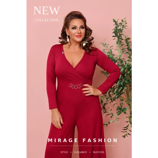 Mirage Celina átlapolt pamut overál, bordó