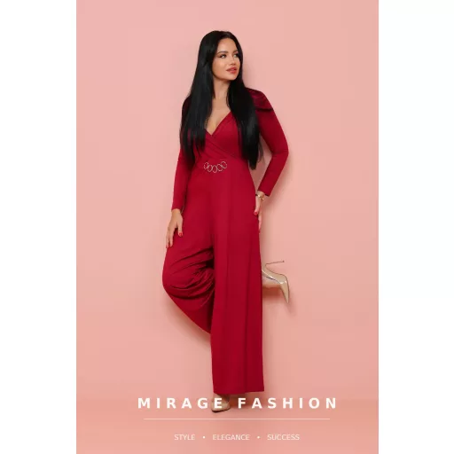 Mirage Celina átlapolt pamut overál, bordó