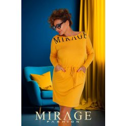Mirage Music deréknál kötős ruha, okker sárga