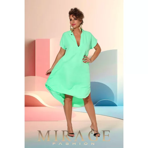 Mirage Kirké lenvászon ruha, neon zöld