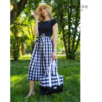 Warp Zone Riviera puplin ingruha, fekete kockás