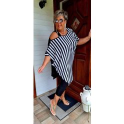 Fashion by Nono Vera asszimetrikus tunika, csíkos