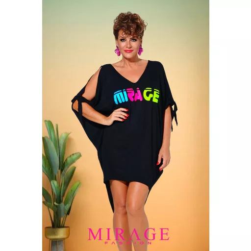 Mirage Tiffany vállain nyitott lezser tunika, fekete