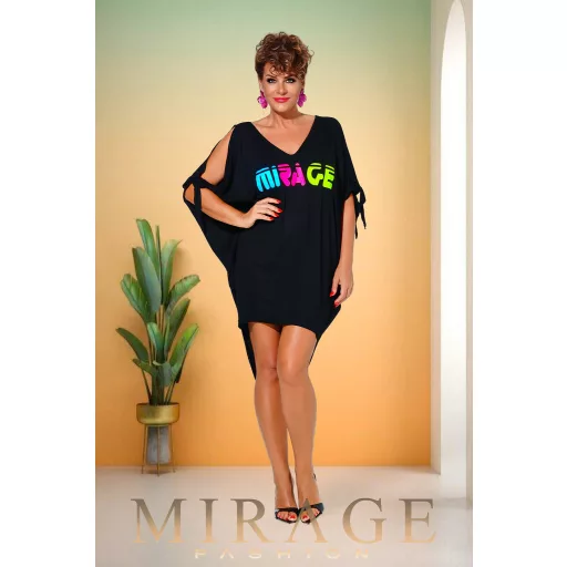 Mirage Tiffany vállain nyitott lezser tunika, fekete