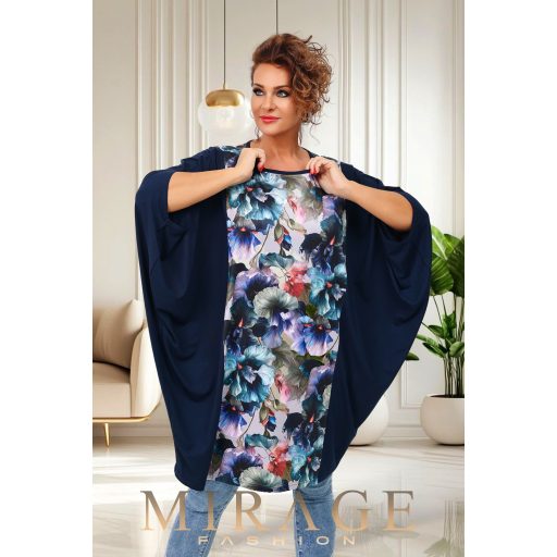 Mirage Piedro elől-hátul mintás tunika, virág mintás