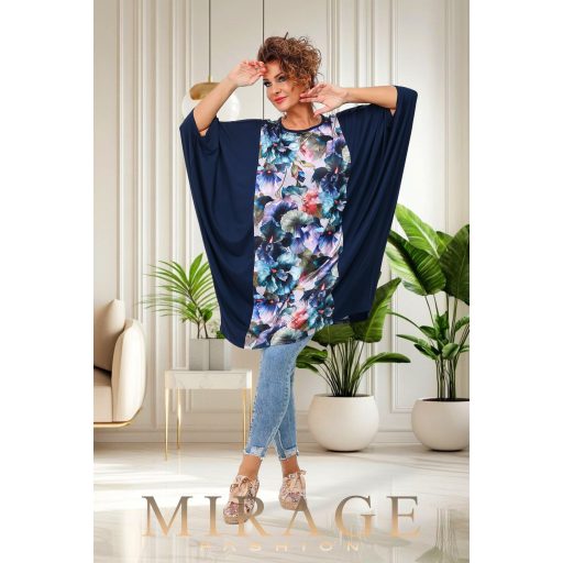 Mirage Piedro elől-hátul mintás tunika, virág mintás