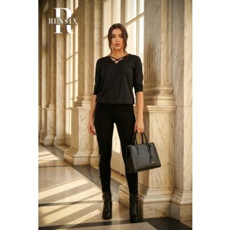 Rensix Vecna gumis derekú felső, fekete