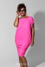 Mirage Tetra szatén asszimetrikus ruha, UV pink