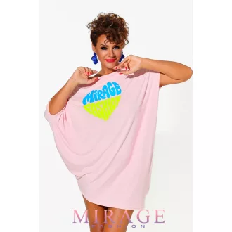 Mirage Mirella asszimetrikus tunika, babarózsaszín