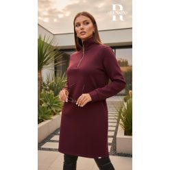Rensix Anika zippes felirat nélküli pulóver, burgundi