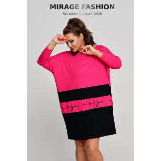Mirage Malaga bő pamut tunika, pink-fekete