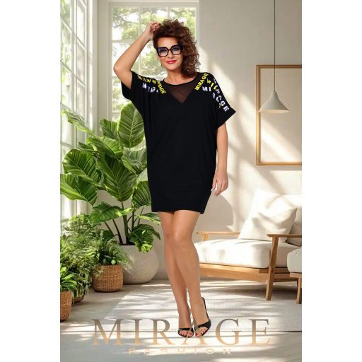 Mirage Oscar neccbetétes tunika, fekete