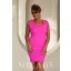 Mirage Szaloniki fodros pántos poliamid ruha, fuxia