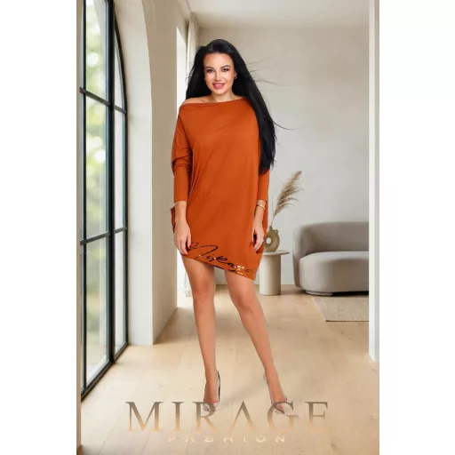 Mirage Divino asszimetrikus tunika, konyak
