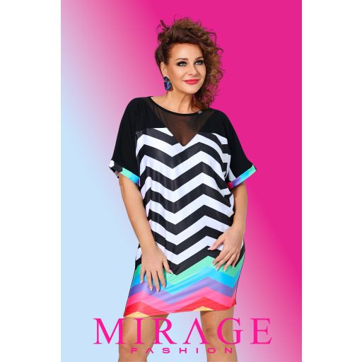 Mirage Moda neccbetétes tunika, csíkos