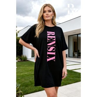 Rensix Statment bő tunika, fekete pink nyomatos