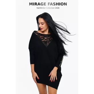Mirage Debóra csipkebetétes tunika, fekete