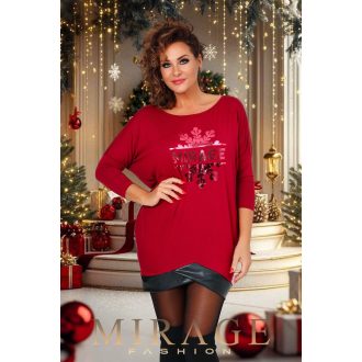 Mirage Rubin bőr aljú tunika, bordó