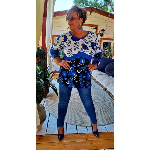 Fashion by Nono Ariel felső, kék mintás