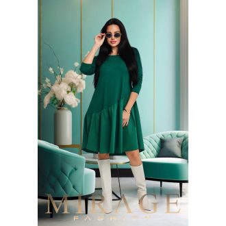 Mirage Monopoly puplin betétes ruha, smaragdzöld