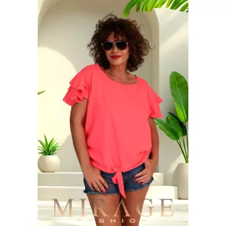 Mirage Plum fodros vállú felső, neon korall