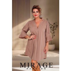Mirage Bera tölcsér ujjú ruha, camel