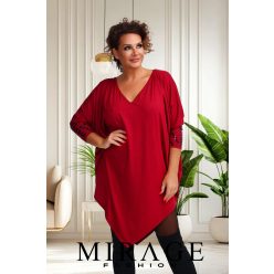 Mirage Torrent ék aljú öves tunika, bordó