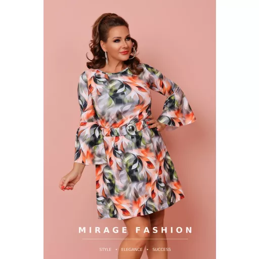 Mirage Zizi tölcsér ujjú ruha, leveles