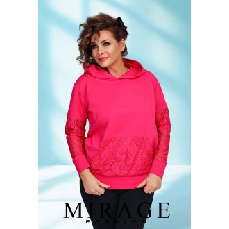 Mirage Chicago csipkebetétes pulóver, pink