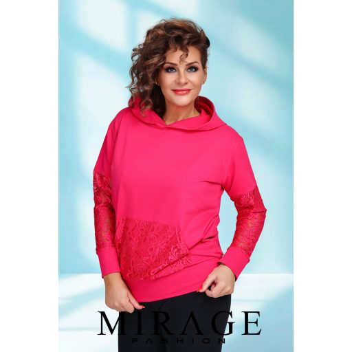 Mirage Chicago csipkebetétes pulóver, pink