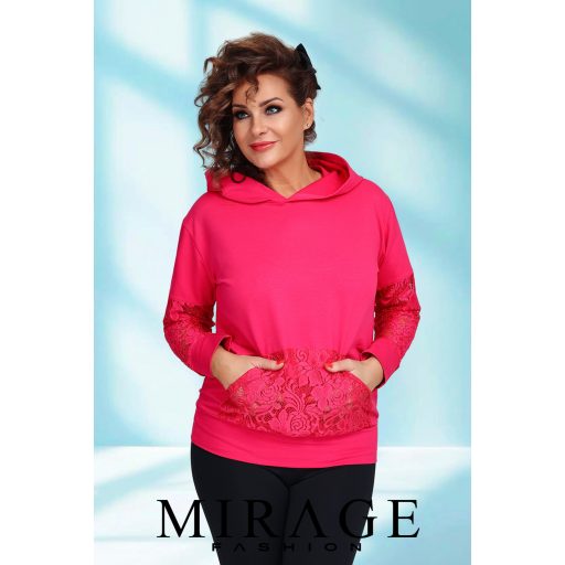 Mirage Chicago csipkebetétes pulóver, pink