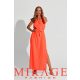 Mirage Avantgard silky szatén maxiruha, UV korall
