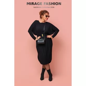 Mirage Polinézia hosszú ruha, fekete