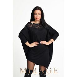 Mirage Song csipkebetétes tunika, fekete