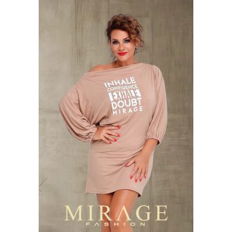 Mirage Vasilisa gumírozott ujjú ruha, bézs