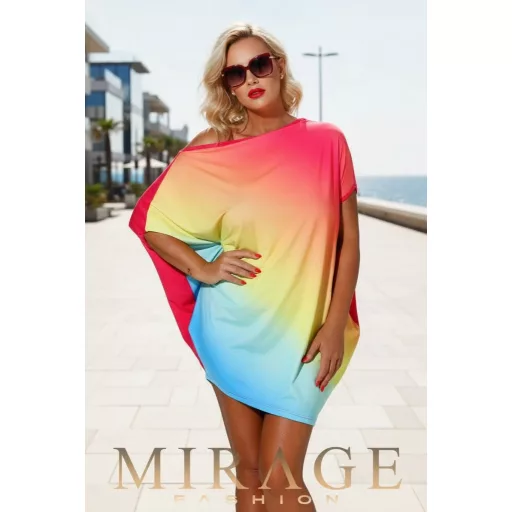 Mirage Stella asszimetrikus tunika, színes