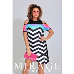 Mirage Clarissa asszimetrikus ruha, csíkos
