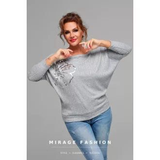 Mirage Mistery kötött bordázott felső, szürke
