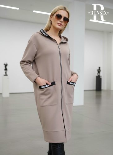 Rensix Navas ezüst zippes hosszú kardigán, fangó