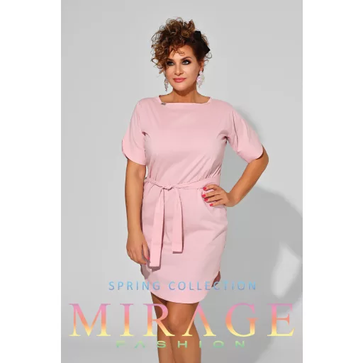 Mirage Lagosz öves puplin ruha, púder