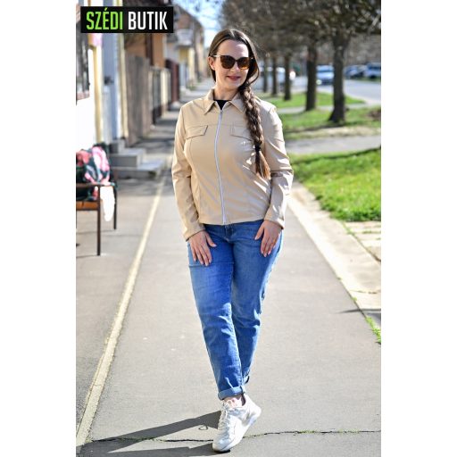 Anna Russo x Dress by Szédi Amara bőrdzseki, bézs